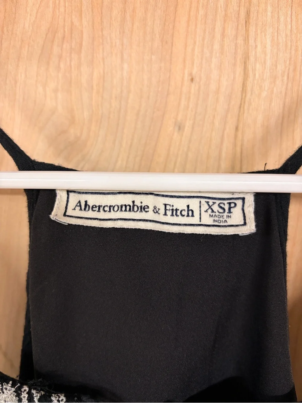 Abercrombie & Fitch Black Maxi Dress with White Embroidery XSP